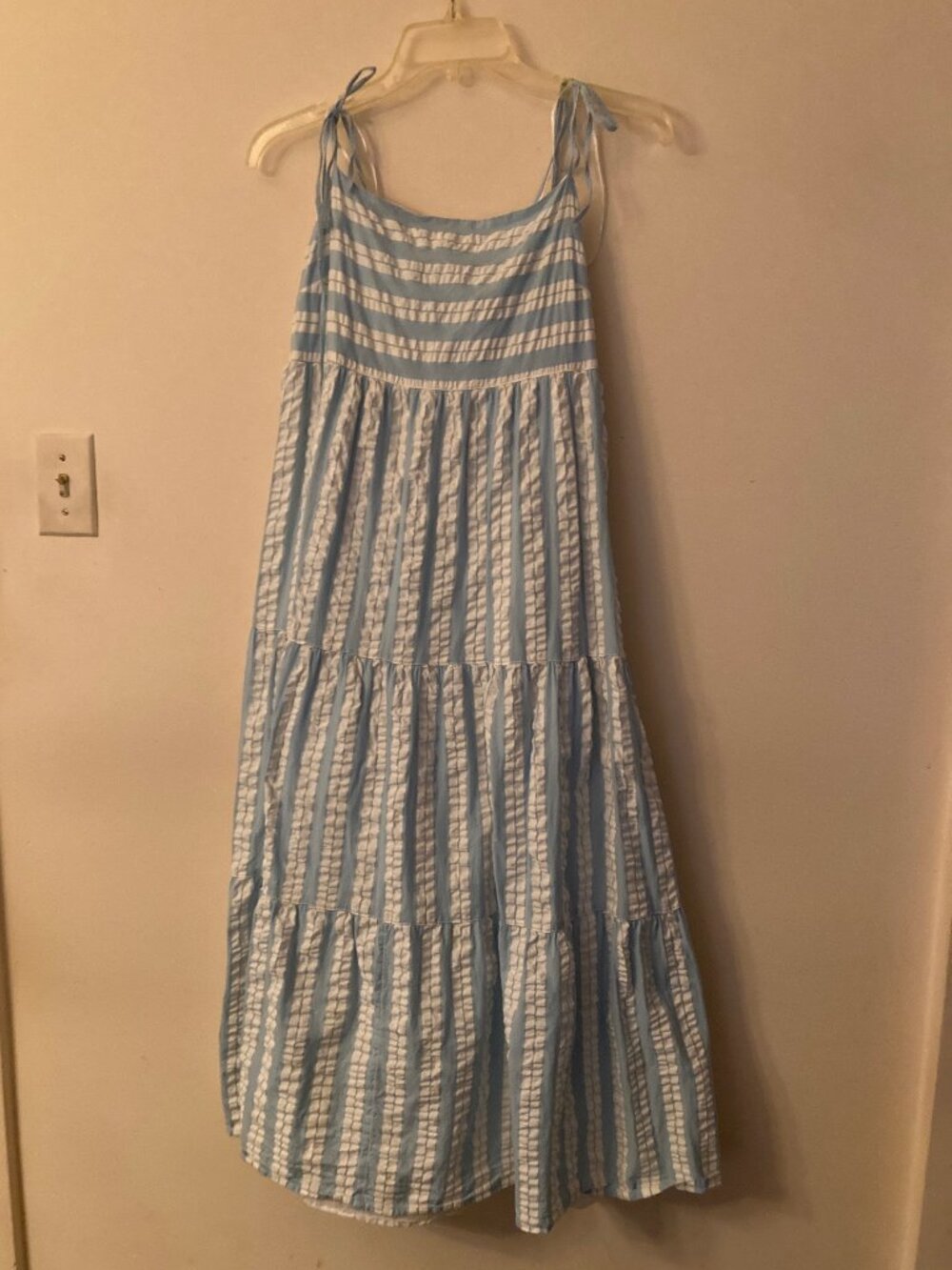 Seafolly White and Blue Striped Maxi Beach Dress Size XL from AustraliaMa
